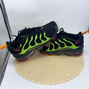 Nike Air Max Plus Black and Lime Sneakers